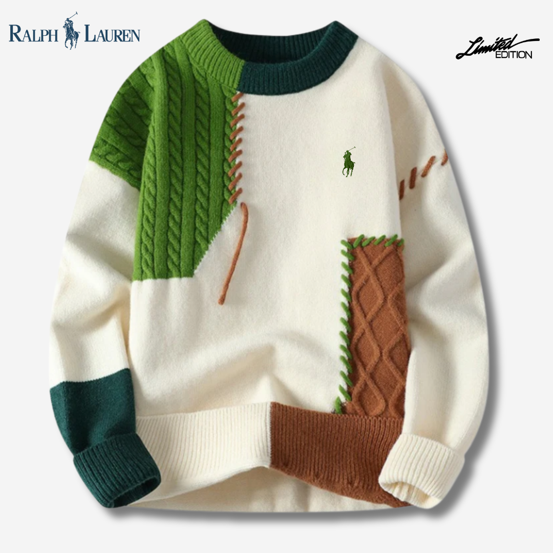Suéter de punto con parche artesanal de R&L - OFERTA
