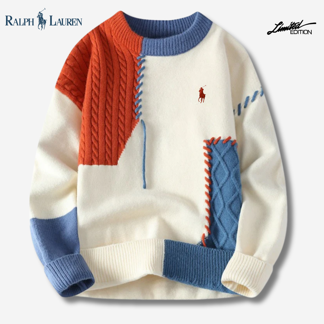 Suéter de punto con parche artesanal de R&L - OFERTA