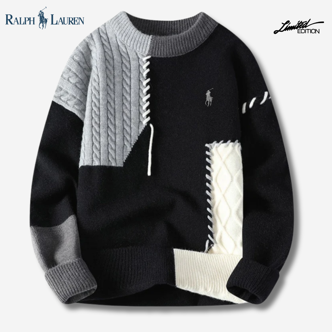 Suéter de punto con parche artesanal de R&L - OFERTA