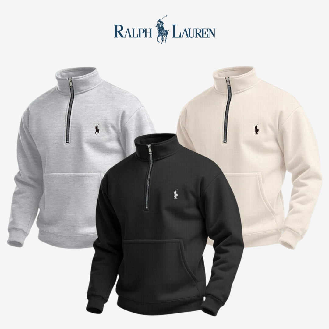 Sudadera con cremallera de un cuarto para hombre de R&amp;L™ - OFERTA